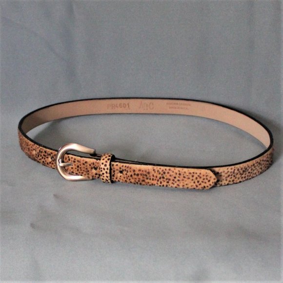 AL&C Cheetah Print Pony Hair Leather Belt - Picture 2 of 6